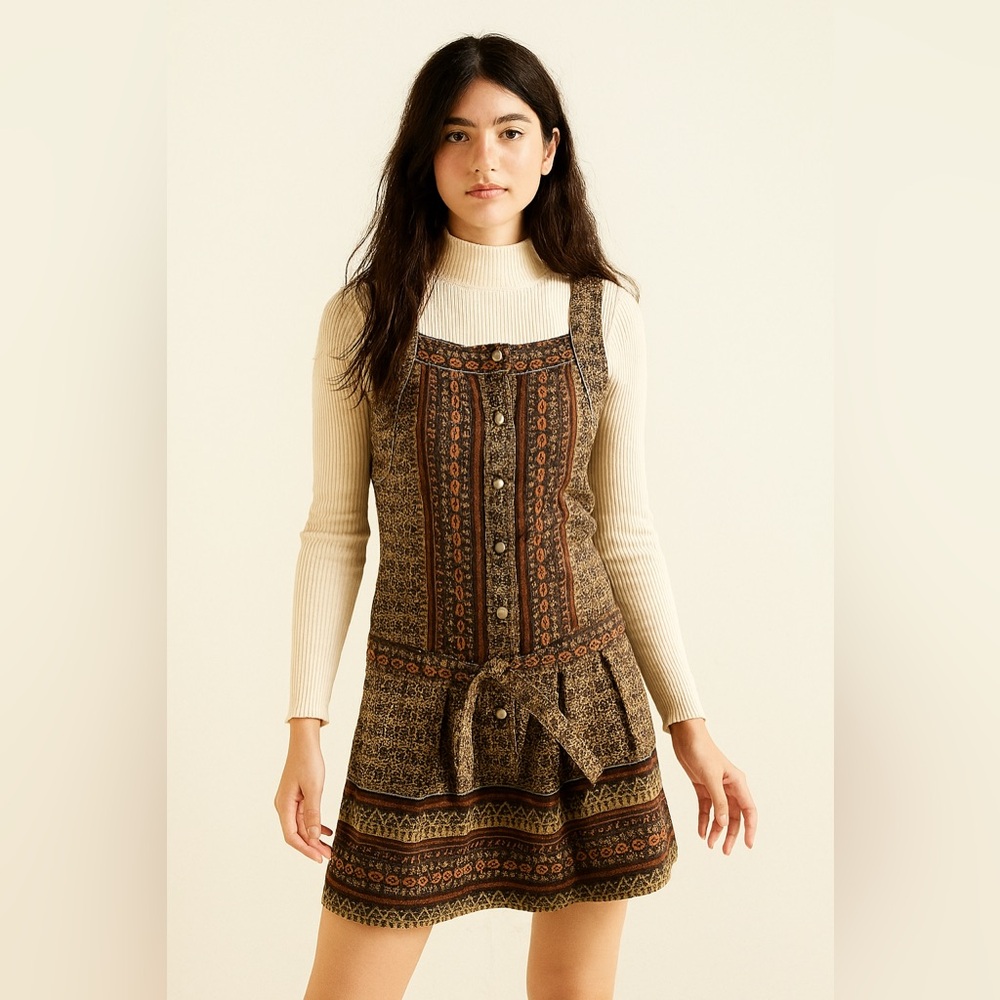 Anna Sui Brown‎ Wool Jumper Dress Sz. 8